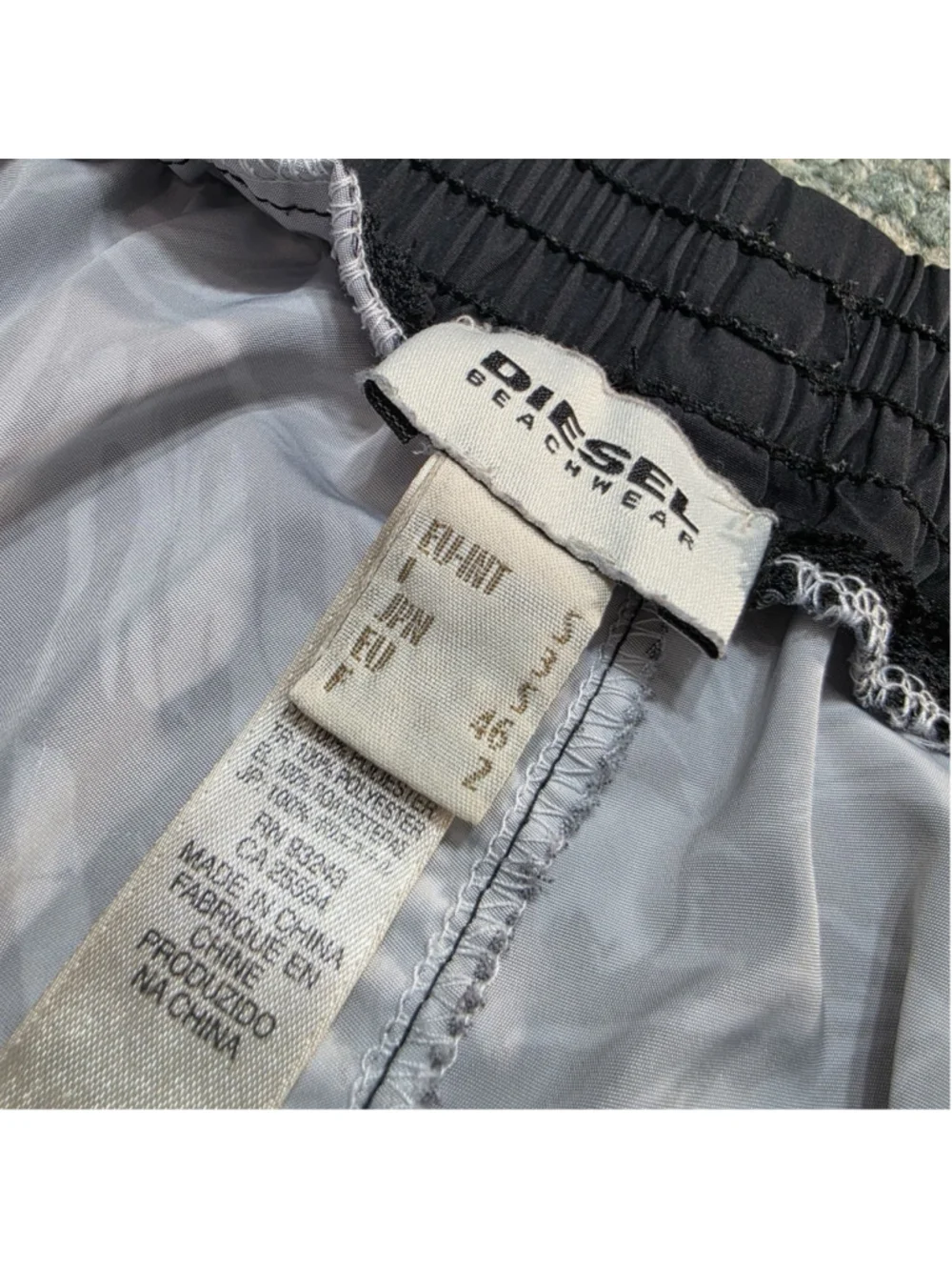 Diesel Beachwear Swim Trunks Mens S Black Tropical Print Drawstring Shorts